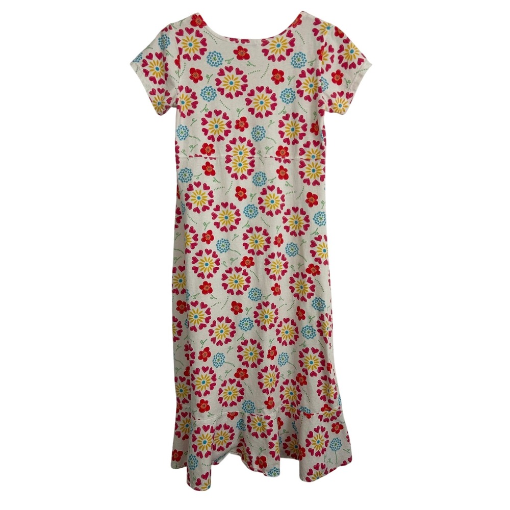 Fresh Produce Womens M Floral Pink Heart Empire Waist Ruffle Midi Dress USA Made - Picture 2 of 6